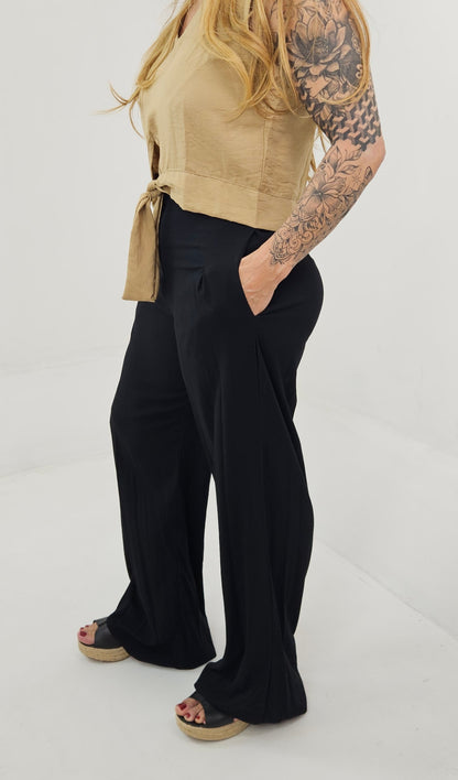 Pantalona Feminina de Viscose com Elástico nas Costas – Elisa