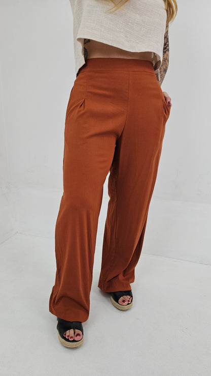Pantalona Feminina de Viscose com Elástico nas Costas – Elisa