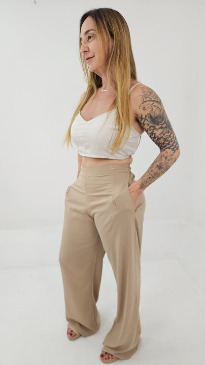 Pantalona Feminina de Viscose com Elástico nas Costas – Elisa