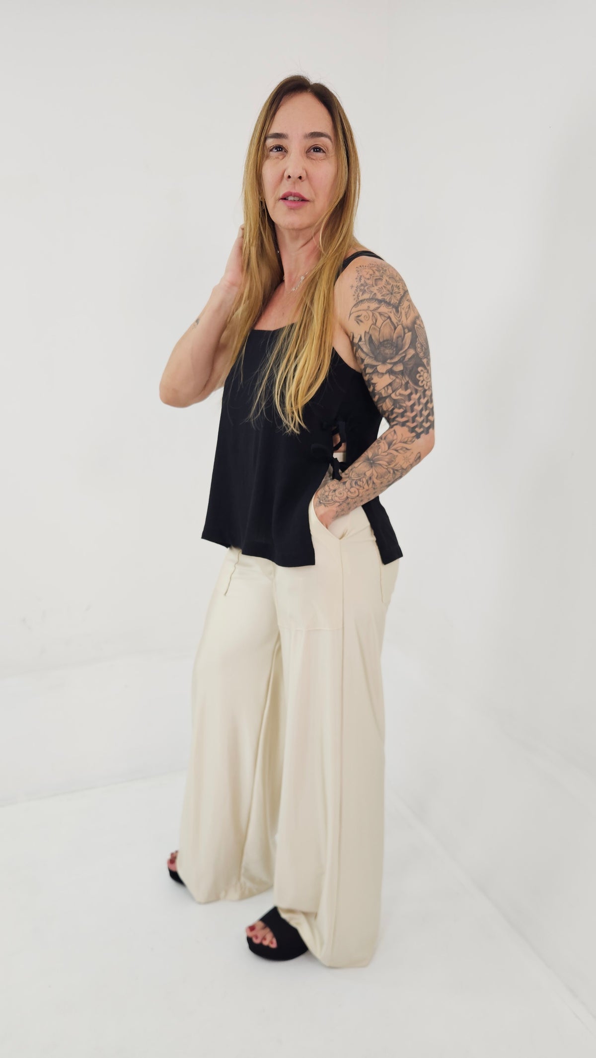 Pantalona Feminina de Poliamida com Elastano – Gloss
