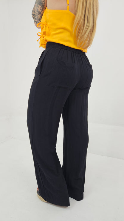 Calça Feminina de Viscolinho com Pregas – Bella