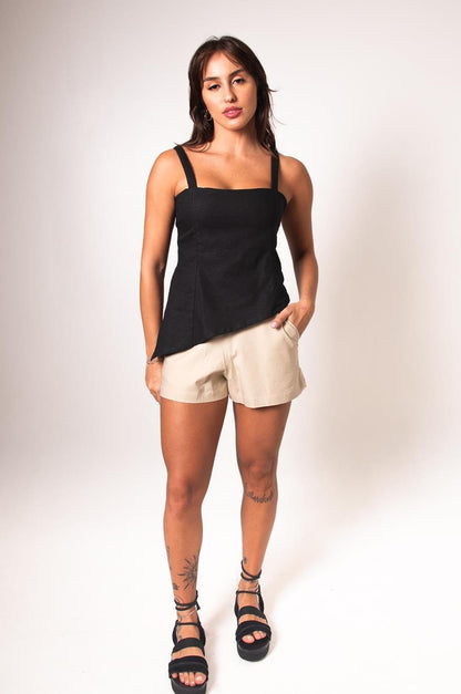 Blusa Corte V Linho