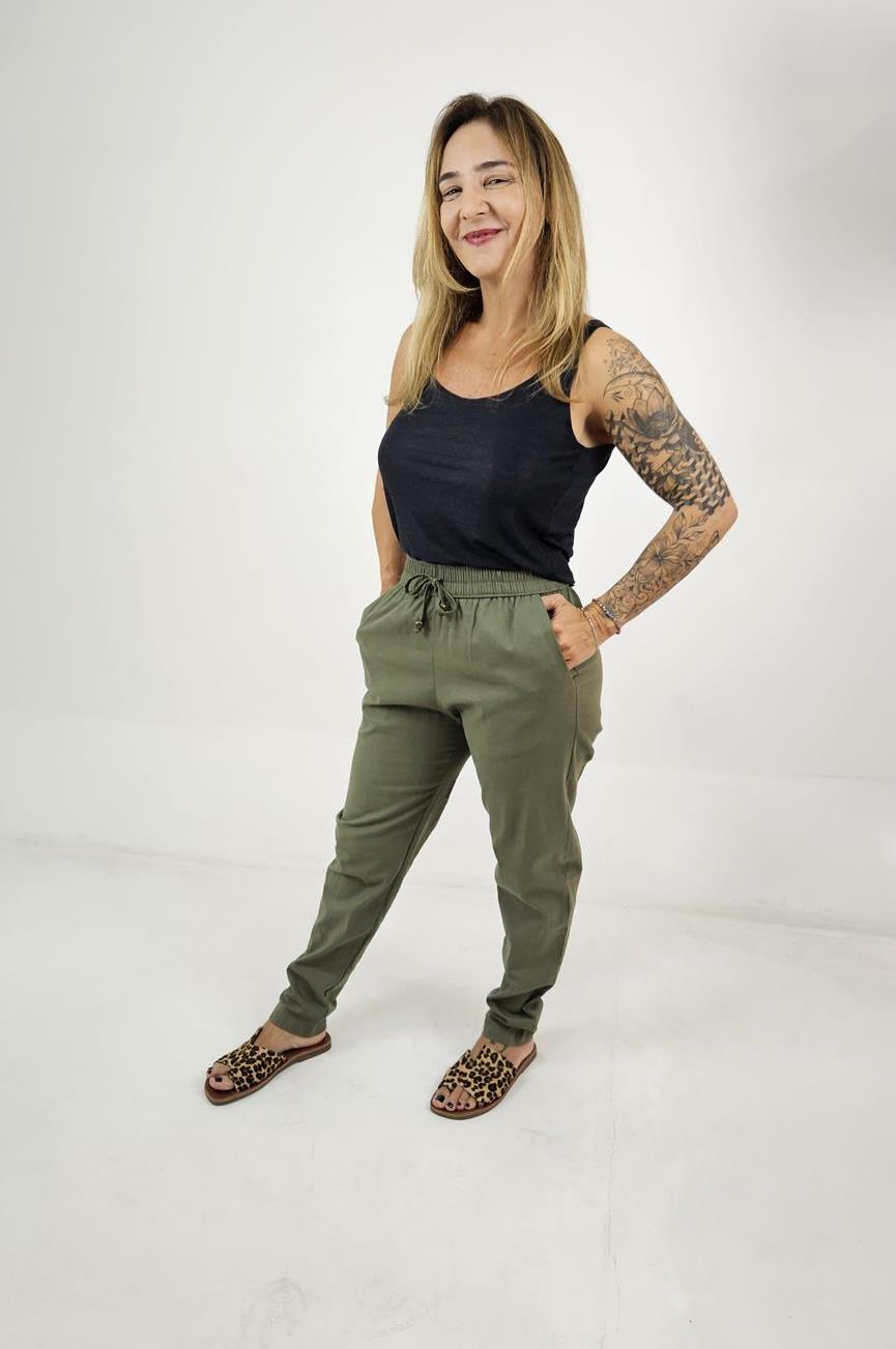 Calça longa linho