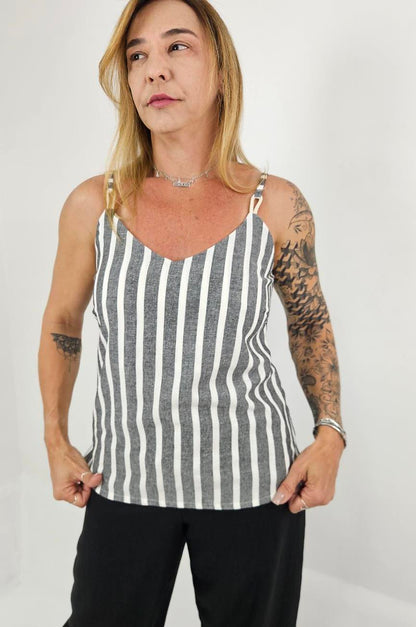 Camiseta Macramê  Listra Linen