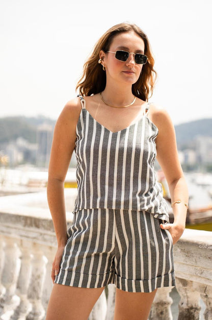 Camiseta Macramê  Listra Linen