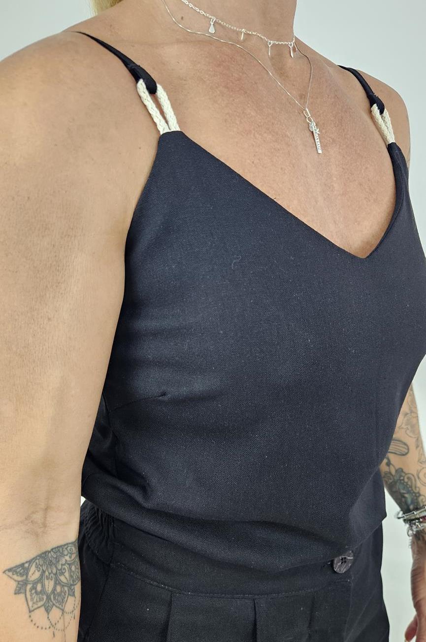 Camiseta Macramê Linho