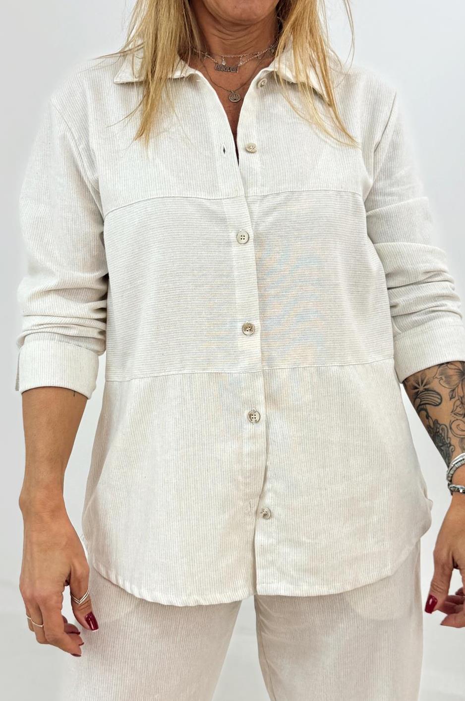 Camisão Visual Linho Listradinho