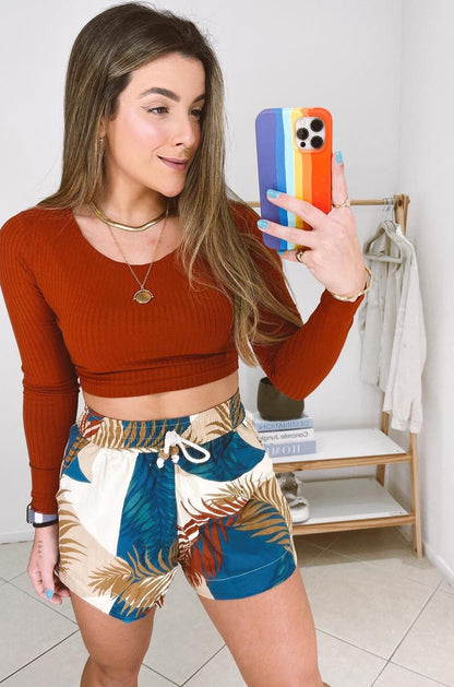 Cropped Manga Longa