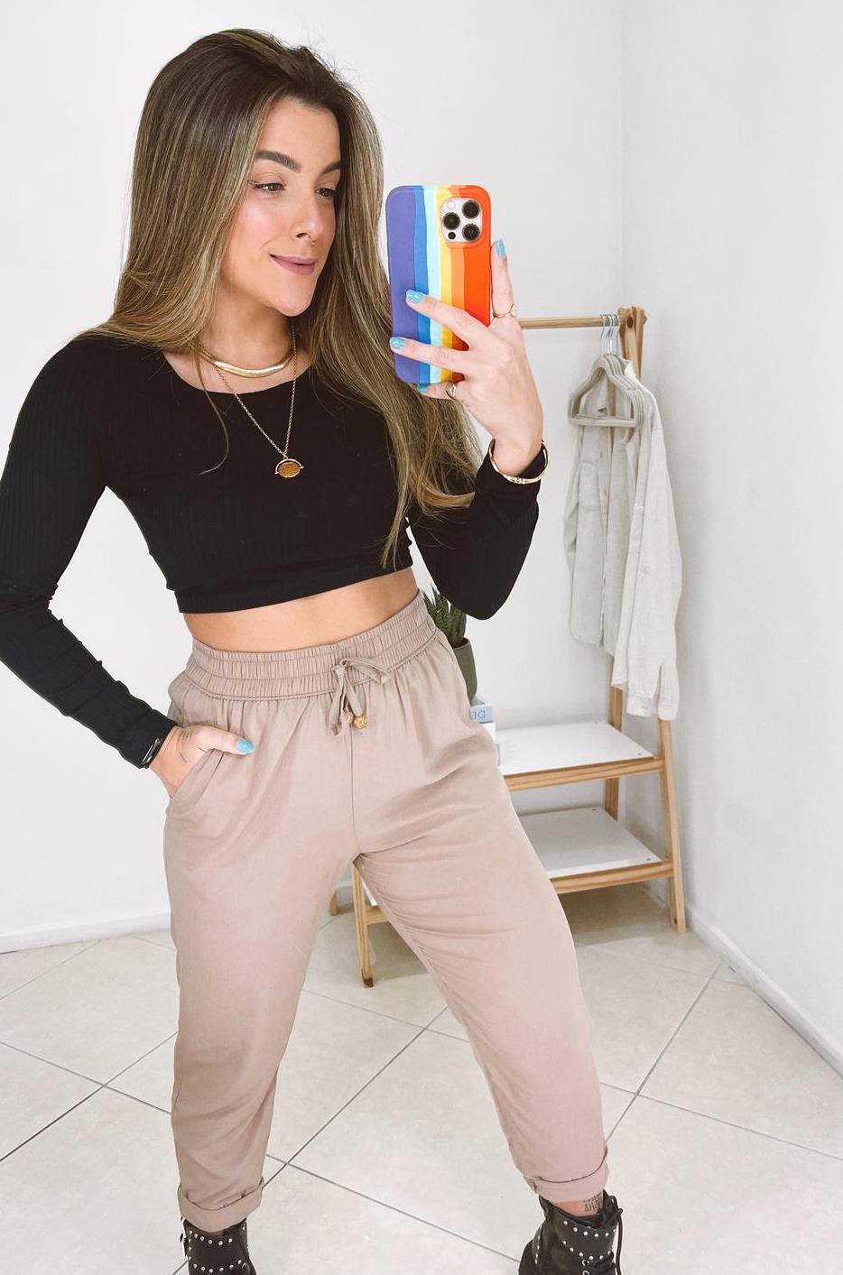Cropped Manga Longa