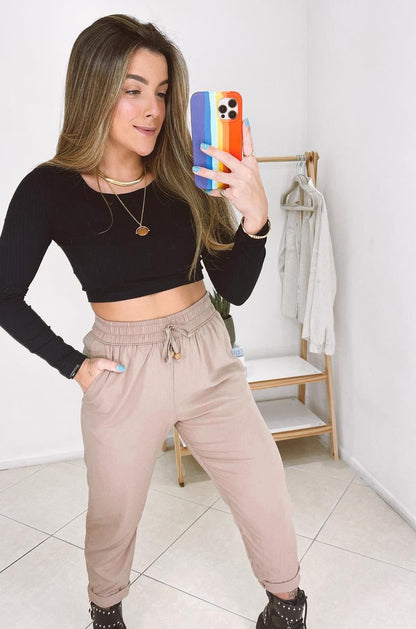 Cropped Manga Longa
