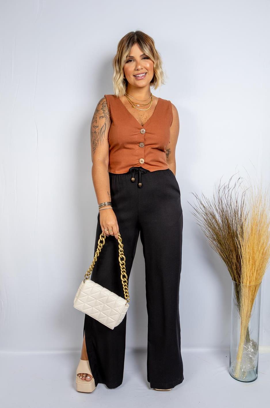 Pantalona Fenda Rayon